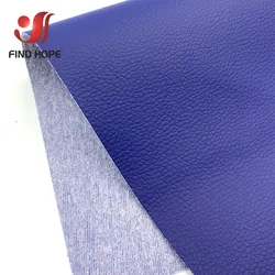 Litchi Leatherette PU Faux Leather Fabric for Upholstery and DIY Crafts (Sapphire blue)