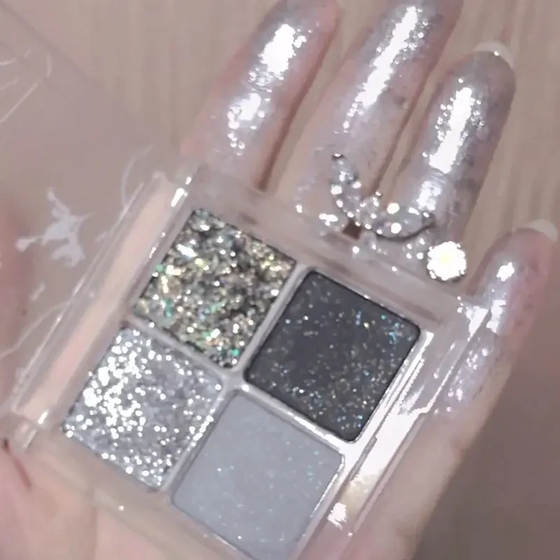 Eye Shadow Eye Shadow Plate 4 Colors Cool Toned Dark
