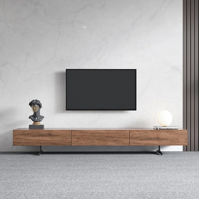 Nordic TV Cabinet Contracted Modern Solid Wood Light Luxury TV Stand Coffee Table Combination Living Room Floor Cabinet