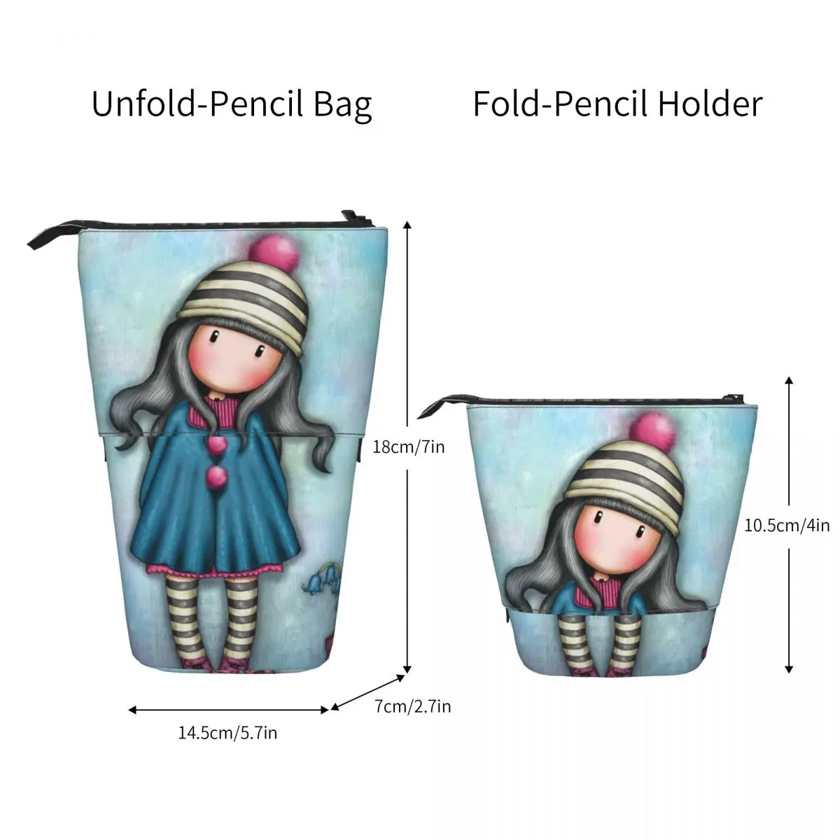 Gorjuss Gymnastics Design Pen Box Student School Zipper Pen Bag Child Stationery Bag Pencase Vertical Retractable Pencil Case 6