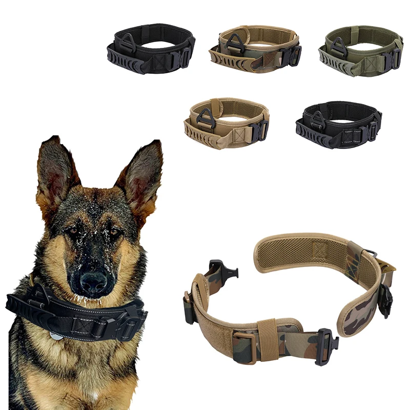 

Military Tactical Dog Collar Walking Hiking Climbing Camping Training Pet Collars For Running Working Adjustable CS Army Belts
