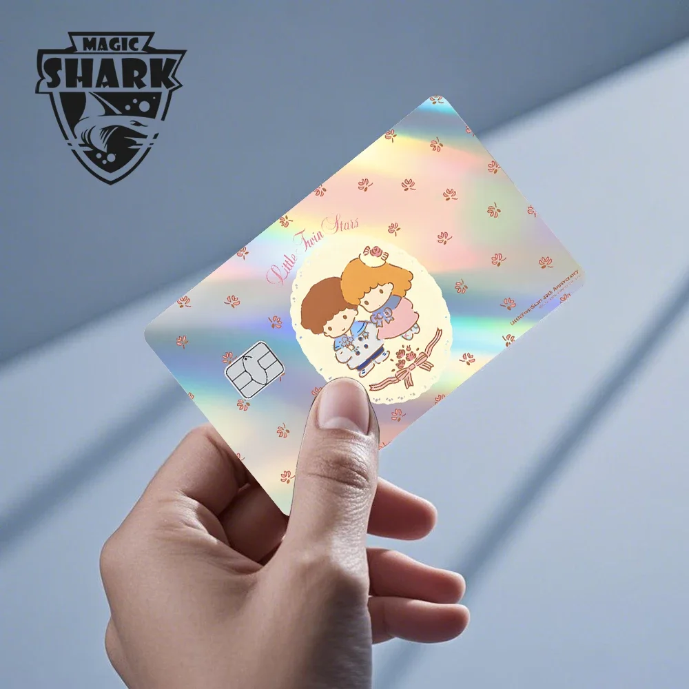 Hello Kitty Kuromi Holographic Laser Shinny Film Skin Cover Sticker for Debit Credit Card Bank Card