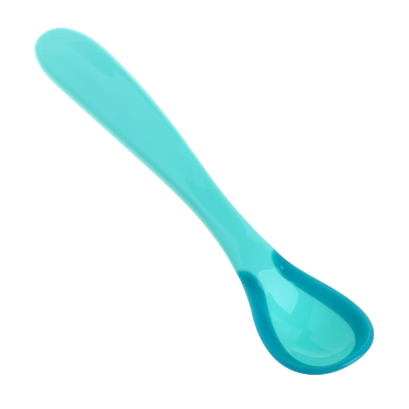 Silicone feeding spoon silicone cutlery set learning spoons baby cutlery Soft silicone baby feeding spoon candy color temperature sensing spoon children baby spoons feeding dishes feeder