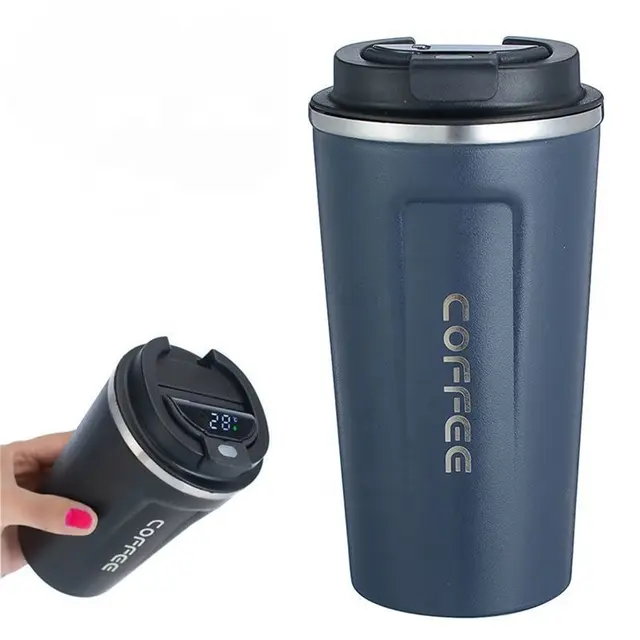 Stainless Steel Smart Coffee Tumbler Thermos Cup with Intelligent Temperature Display Portable Travel Mug 380ml 510ml
