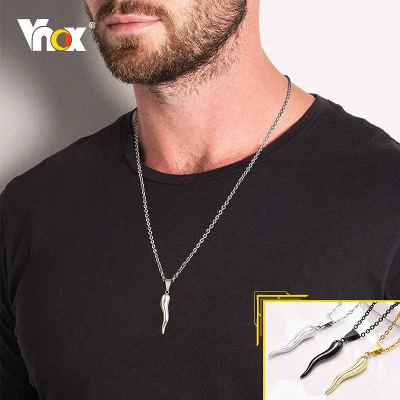 Mens Italian Horn Pendant Necklace Stainless Steel Chain Jewelry From  Jakobpoeltl, $6.66 | DHgate.Com