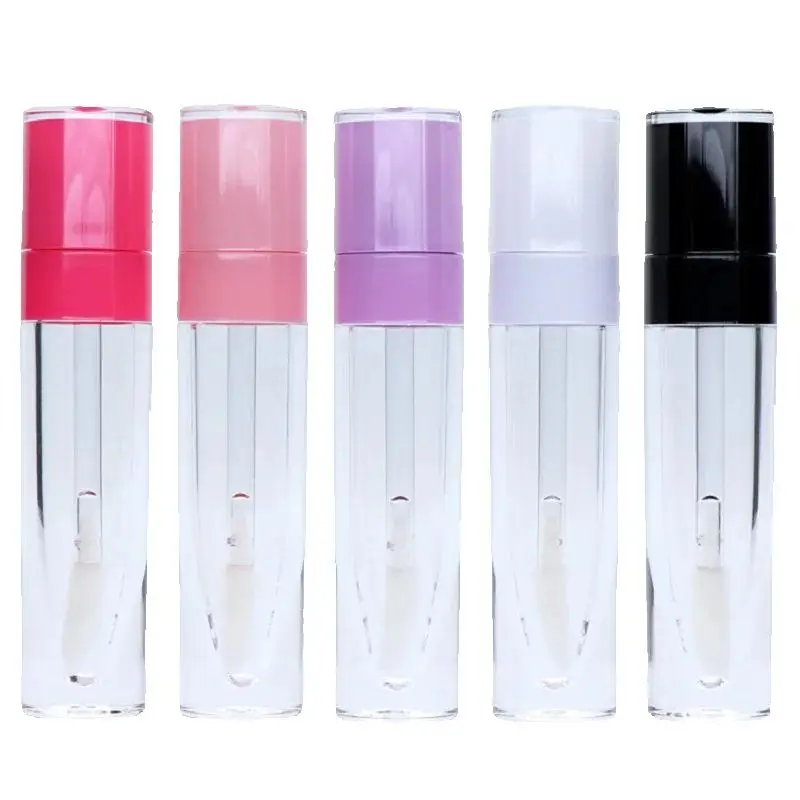 

6ml Liquid Lipstick Lip Glaze Tube Containers Rose Red Purple White Pink Black Lid Makeup Tool Round Lipgloss Base Empty