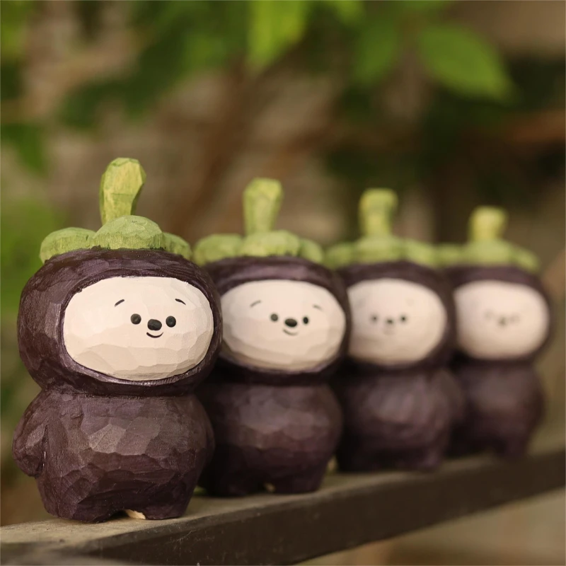 

Cute solid wood mangosteen baby small wooden tabletop ornament Gift decoration Kevin wood statues for decoration