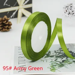 Elegant Satin Ribbon Tapes for Crafting and Decorative Gift Wrapping - 25 Yards, Multiple Widths (95  Army Green)