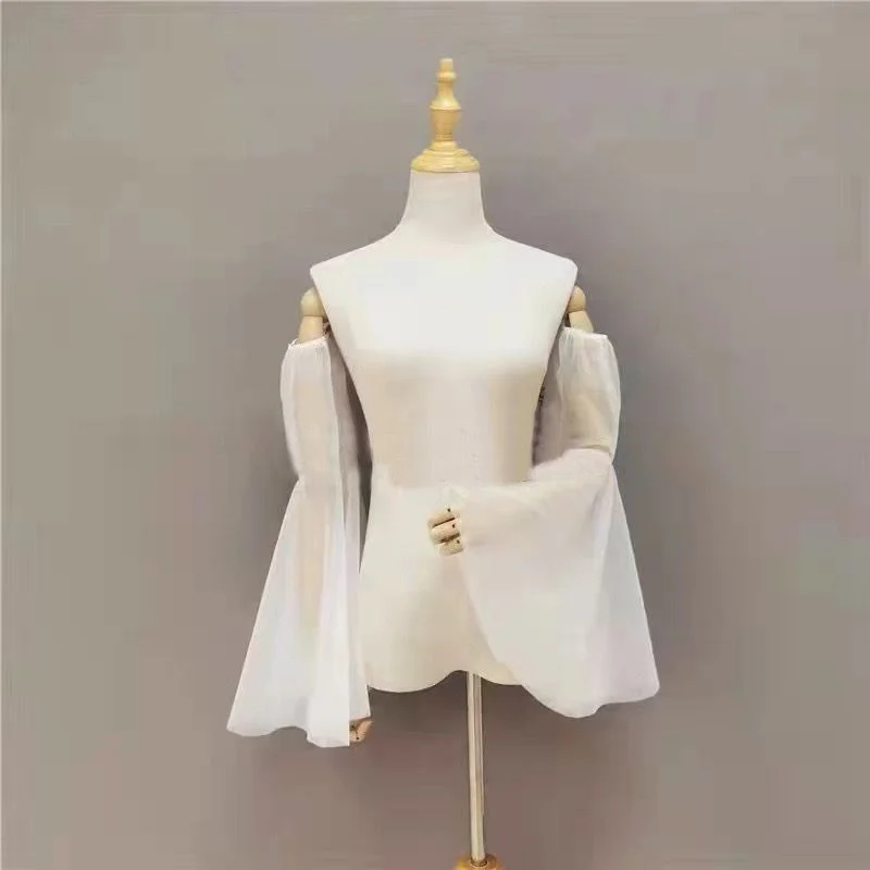 Wedding Sleeves Bride Detachable Flared Sleeves Women Wedding Dress Party Dress Accessories White Off White Red Black