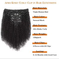 Extensions de cheveux afro bouclés à clipser 4B 4C, cheveux humains brésiliens Remy, extensions de cheveux afro pour femmes 3