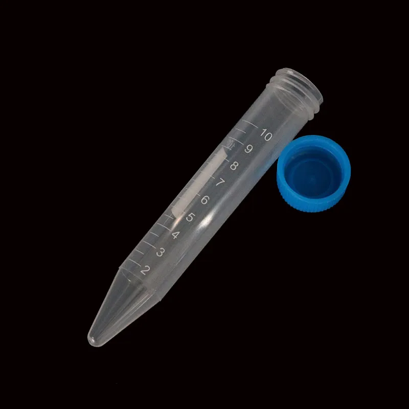 Multifunctional Plastic Bottle Transparent Tube Sample Storage Container Experimental Centrifuge Tube 10ml 10 / Pack