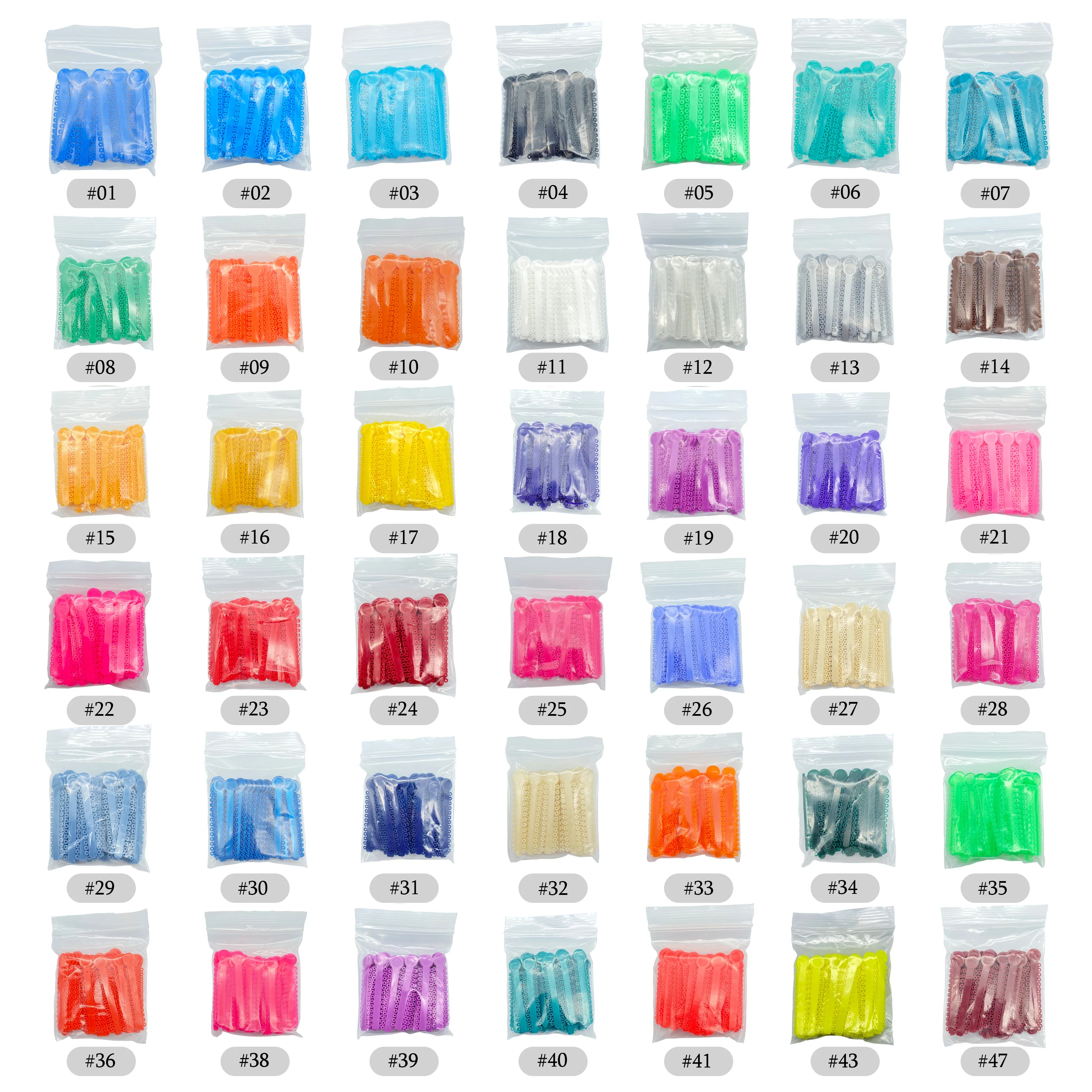 40pcs/Bag Tomenty Dental Orthodontic Ligature Ties Elastic Rubber Bands Ring For Teeth Braces Elastomeric Dentistry Materials