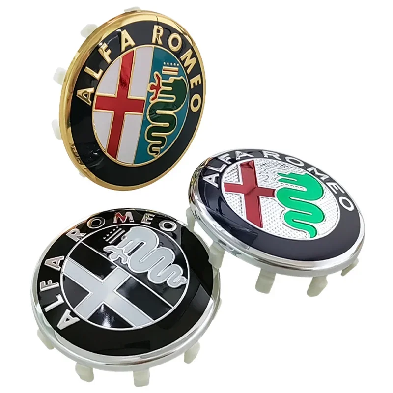 Alfa Romeo Logo Wheel Rim Hub Center Caps - Set of 4, 58mm