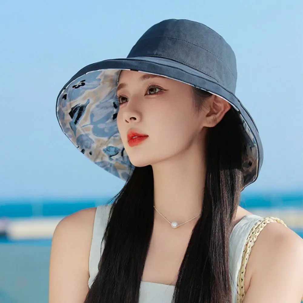 여성용 자외선 차단 버킷 모자, 접이식 양면 어부 모자, 휴대용 큰 챙 파나마 모자, 여름