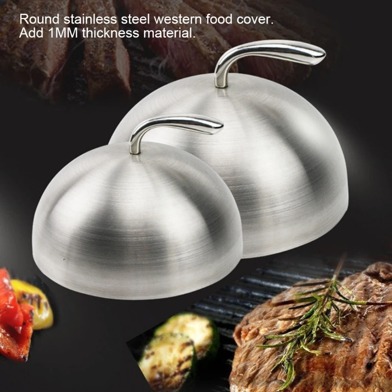 

20/24/26/28cm Stainless Steel Steak Cover Teppanyaki Dome Dish Lid Cover D08D