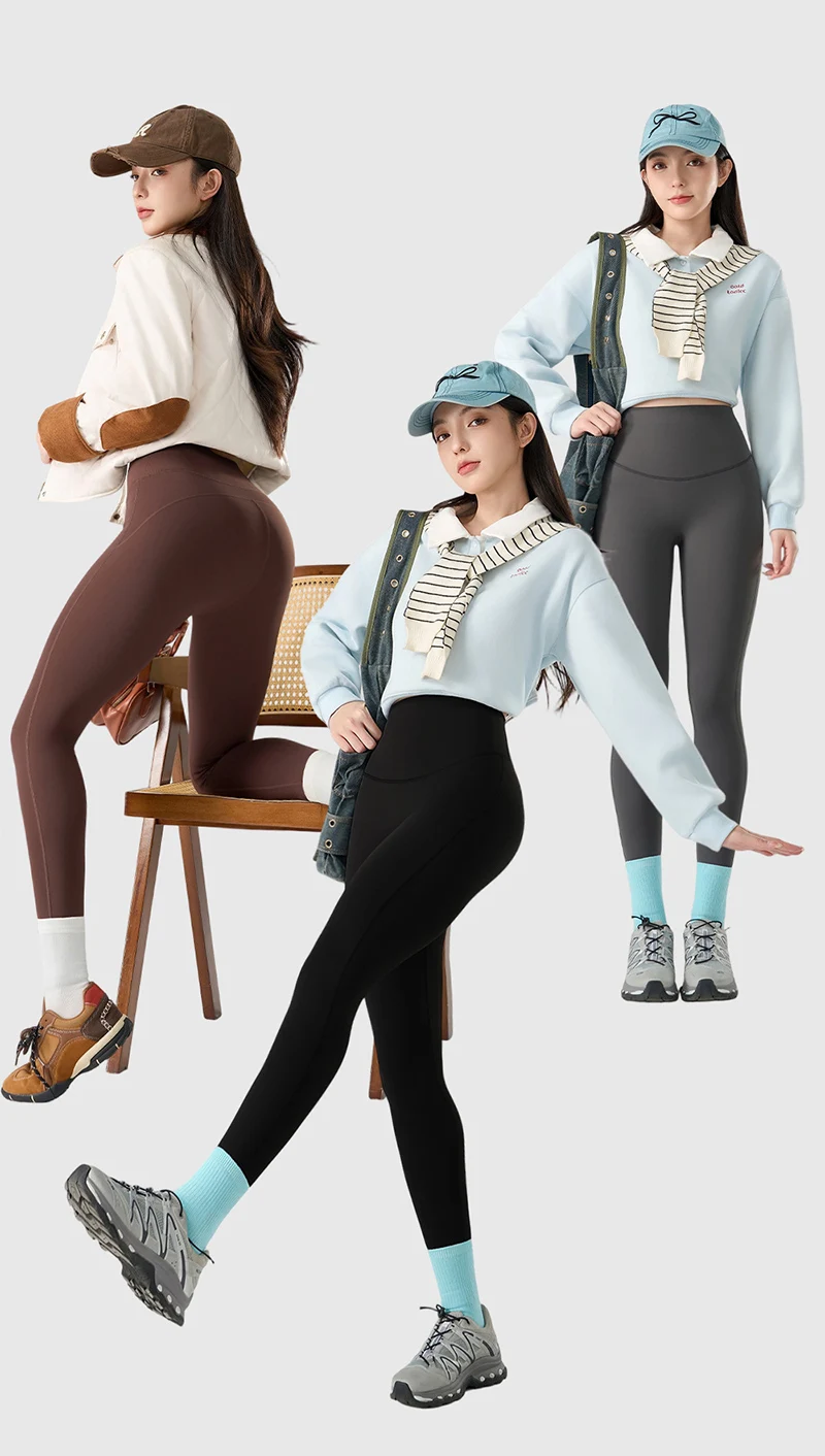 BIVIGAOS Autumn Winter 3D Butt Sharkskin Warm Yoga Leggings Women's Stretch Slim Brushed Light Fleece Fitness Sport Leggings S82937770893748b68c891bfcb52b049fL