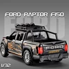 1/32 Raptor F-150 Off-road vehicle Alloy Truck SUV Car Diecast Model Metal Toy Pull Back Collection removable Sound Light gifts 2