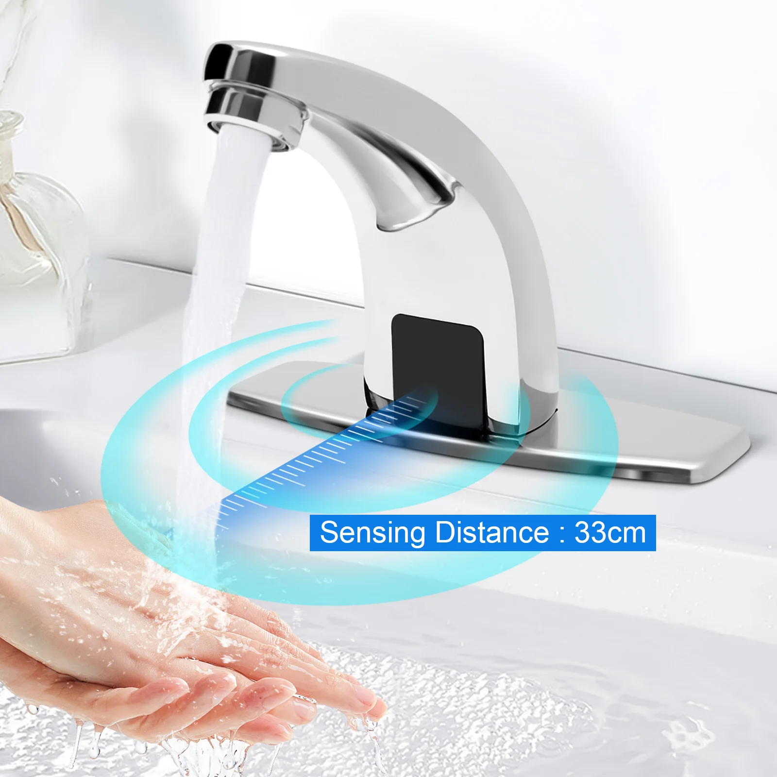 Bathroom Automatic Touch Free Infrared Sensor Faucets Touchless Water Saving Inductive Electric Water Tap Mixer