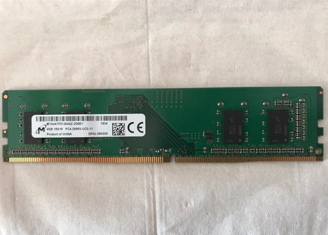 Micron DDR4 RAM 4GB 2400MHz Desktop Memory 4GB 1RX16 PC4-2400T-UC0