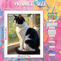 Huacan Oil Painting By Numbers Cat DIY Paint By Number Adult Kit Kitten Digital Oil Painting Kit Animal Home Decoration Modern 2