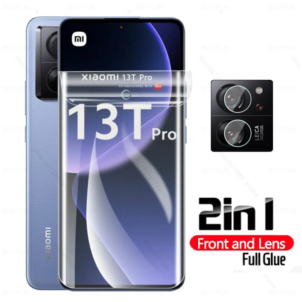 2 In1 Full Glue Matte Hydrogel Film Per Xiaomi 13 T Pro 5G Glassato Screen Protector Xiaomi13T Mi 13Tpro Xaomi 13 T 2023 Lente Di Vetro