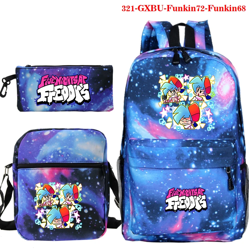 Students Friday Night Funkin School Bags 3pcs/set Kids Cartoon Anime Backpack Boys Girls Game Print Knapsack Teens Mochilas Gift