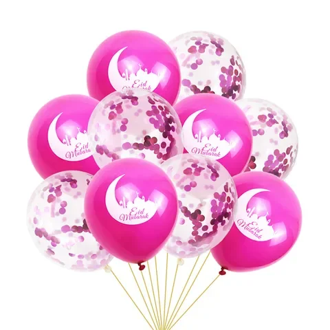 

10pcs Eid Mubarak Metal Latex Balloon Ramadan Kareem Decoration Air Globos Ramadan Mubarak Muslim Islamic Festival Party Decor