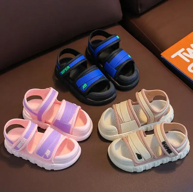 

Boys' Sandals Summer 2024 New Children's Sports Sandals for Girls' Beach Sport Shoes Kids Leather Sandals