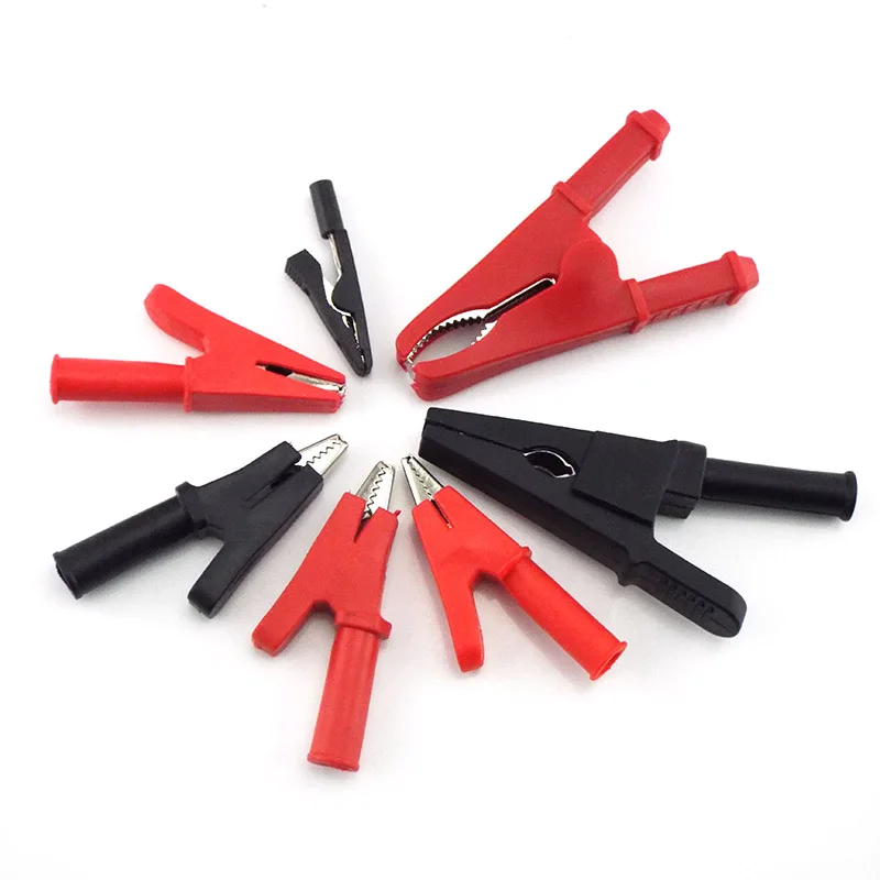 10A 20A 30A 50A Alligator Clip Crocodile Adapter 2mm 4mm Banana Plug Probe Clip for Multimeter Pen Test lead Cable Insulated E2
