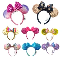 Disney Halloween Mickey Mouse Headband Shanghai Disney Cartoon Pumpkin Headband Cosplay Plush Adult/Kids Headband