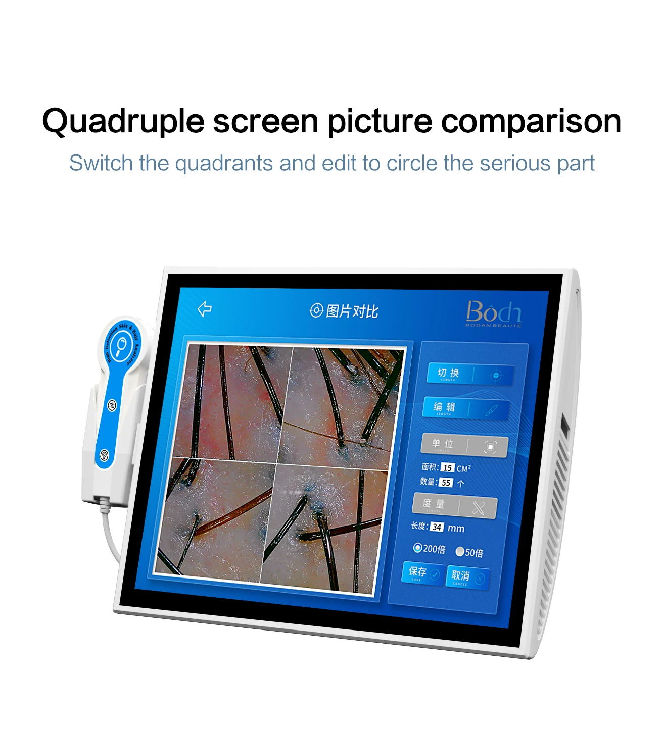 Professional Hd Hair Follicles Scalp Scanner Detector Hair Analyzer / Skin And Scalp Analysis Machine