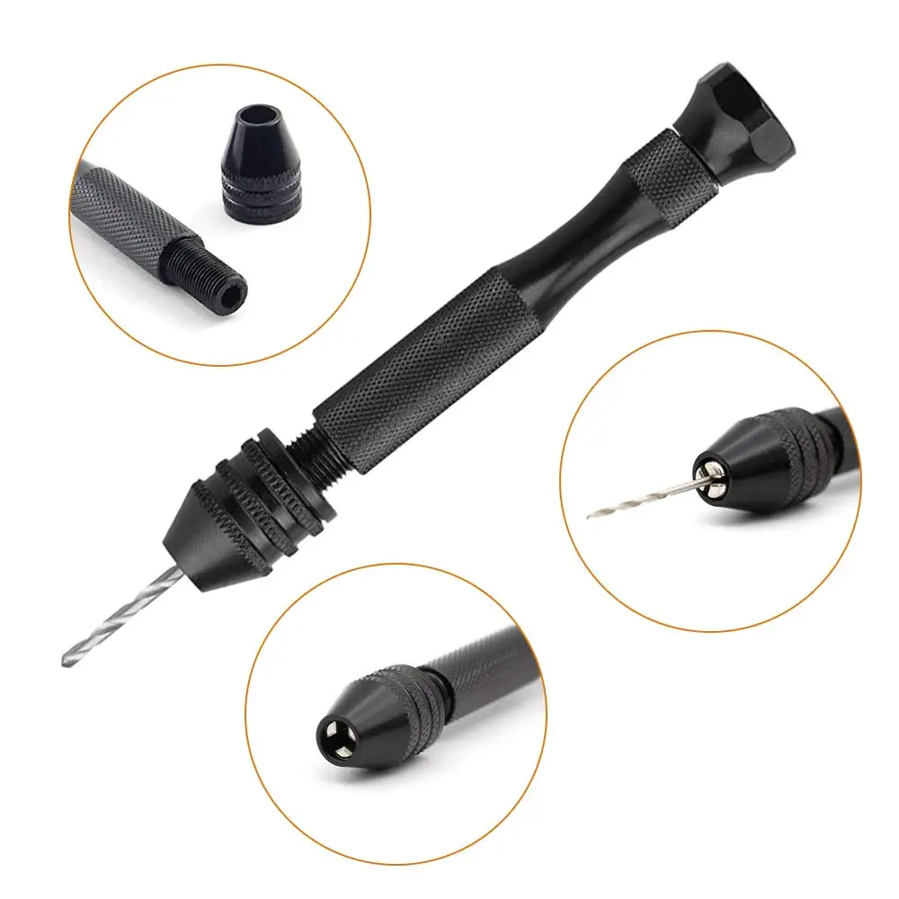 Hand Drill Manual,Mini Hand Drill, 10 pcs Small Hand Drill Twist Drill Bits  Micro Mini Portable Tool Set 0.8-3.0mm