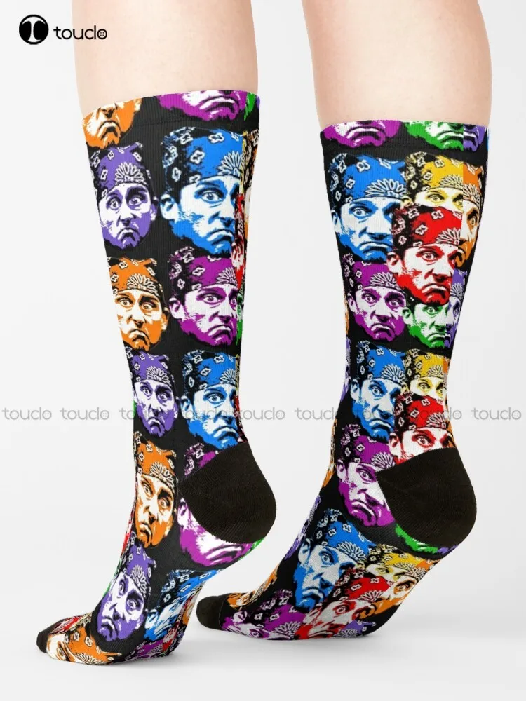 Prison Mike Rabbica Rabid The Office Michael Scott Socks Calzini Da Calcio Per Ragazzi Personalizzati Personalizzati 360 ° Stampa Digitale Regalo Colo