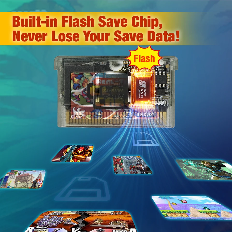 GBA RTC カートリッジ書き換え可能 32 メガバイト 1Mbit フラッシュ