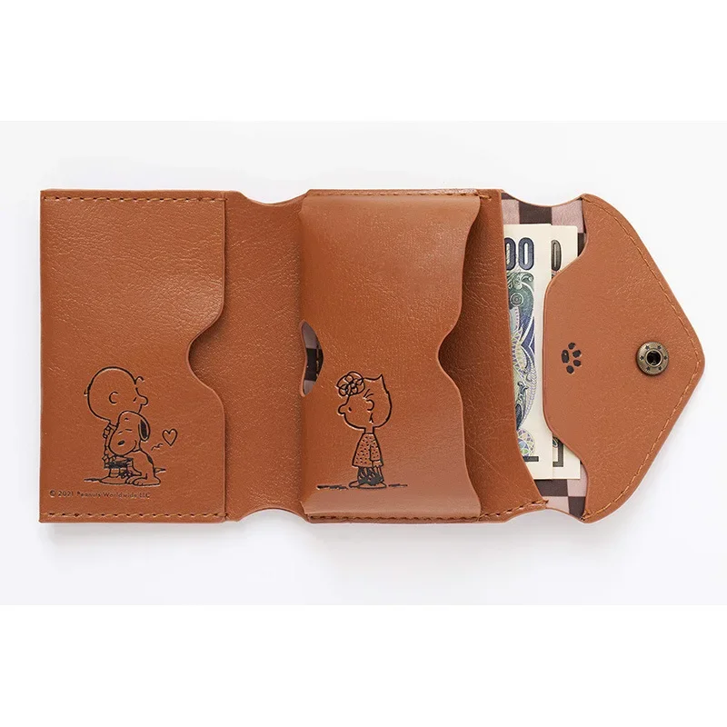 Women Short Wallet Small Fashion Snoopys Cartoon Leather Purse Ladies Card Bag for Women Clutch Female Purse Money Clip Wallet 4