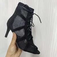 Black Sexy Lace Up Cross-tied Women Shoes Comfort High Quality Thin Heels Open Toe Dancing Sandals Ankle Strap Hollow Out Pumps - Image 4