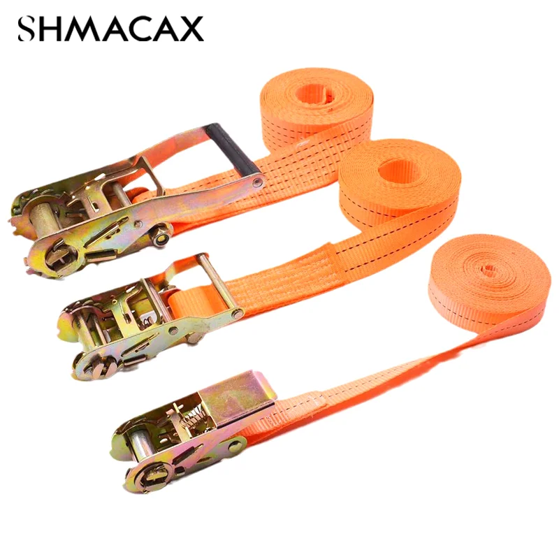 Adjustable Secure Tie-Down For Safe Luggage Transport Heavy-Duty Car And Truck Front Cargo Ratchet Strap With Metal Buckle