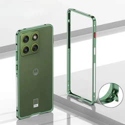 Detachable Ultra - Thin Metal Frame Shockproof Case - Premium Protective Bumper Cover for MOTO X70 Air (Green)