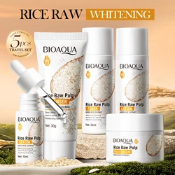 BIOAOUA Radiant Skin Care Set - Facial Cleanser, Toner, Essence, Lotion, and Cream with Brightening Hydration Serum (1 SET)