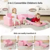 Convertible 2 in 1 Kids Sofa Lightweight Foldable Lounger Toddler Chair Baby Sleeper Soft Foam Indoor Playtime Relaxation 3