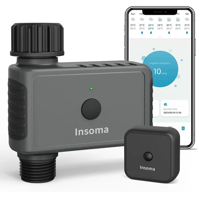 Insoma Wifi Automatic Sprinkle Timer Remote Garden Water Timer Smart Irrigation Watering System Hose Control Unit Support Alexa 1