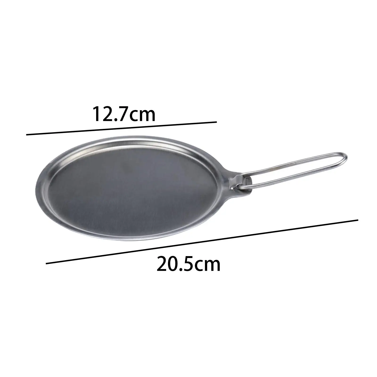 Stainless Steel Camping Pot Lid Bowl Dish Cover Cookware with Folding Handle Dia 6