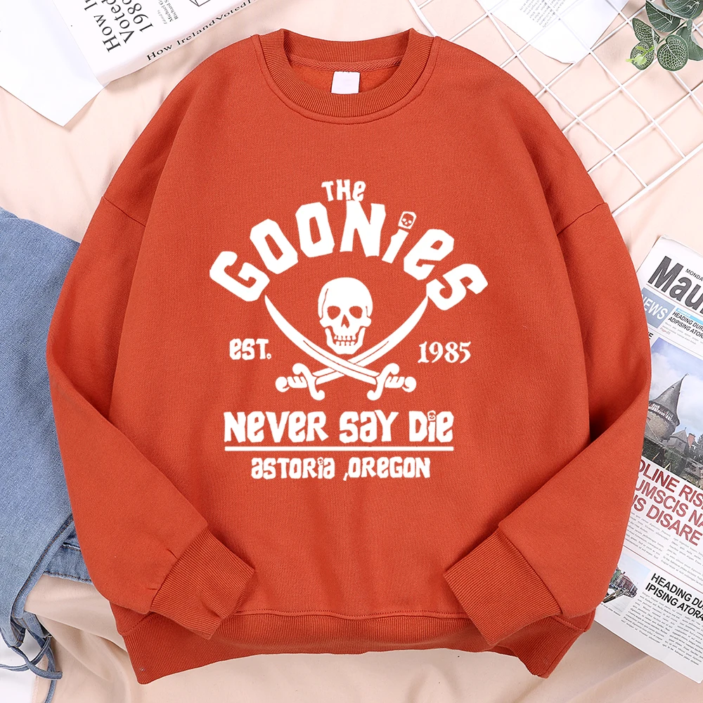 The Goonies Never Say Die Printing Hoody Man Hip Hop O-Neck Menswear Fashion Fitness Hoodie Crewneck Loose Fleece Sweatshirt