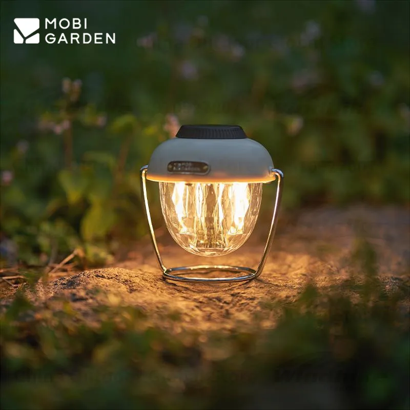

MOBI садовое Наружное освещение призматические тени освещение для кемпинга, атмосферная лампа для палатки с подставкой, сосновые конусные огни, зарядка Type-C