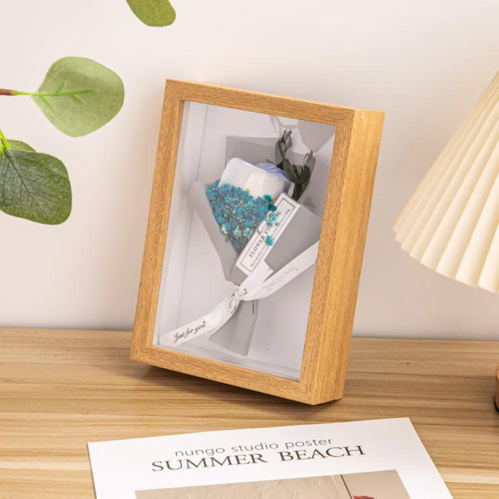 Shadow Box Frame 1PC Multi-size Wooden Photo Frame For Dried Flower Rectangular Glass Display Case For Flora Ticket Crafts photo frame wood photo frame shadow box frame
