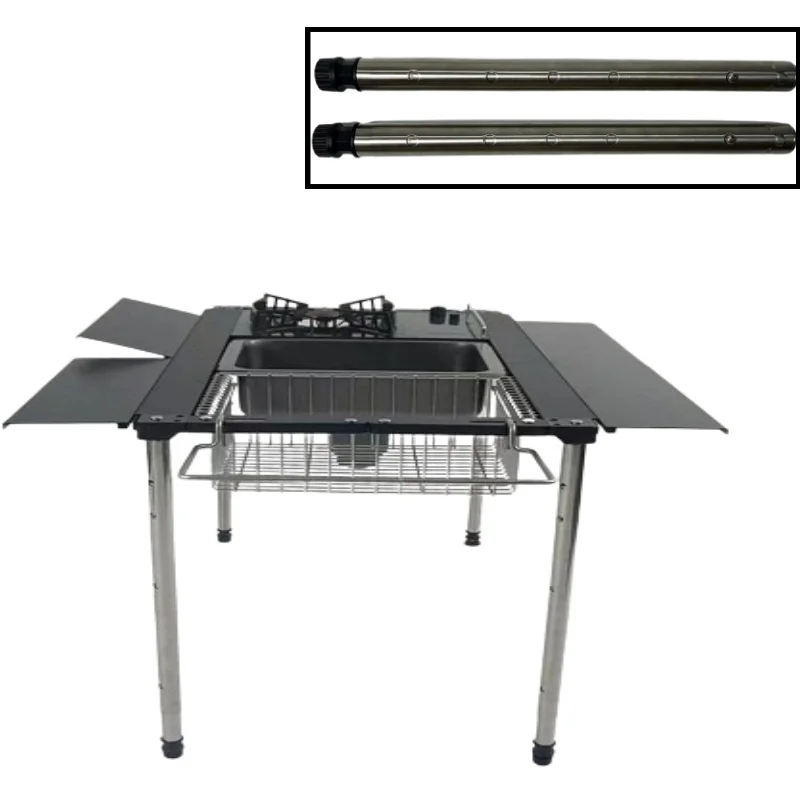 ポータブルigtキャンプテーブル脚、ステンレス鋼、5ギア、伸縮脚