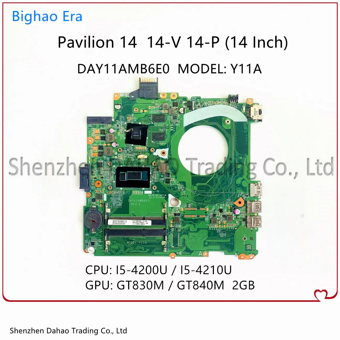 

763739-001 763739-501 для ноутбука HP 14-V 14-P Y11A материнская плата DAY11AMB6E0 с i5 ЦП GT830/840M 2G-GPU 100% полностью протестирована