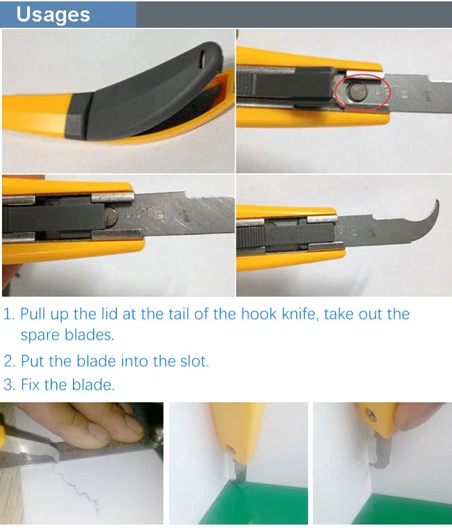 2pcs Acrylic Hook Knife Plastic PVC Cutter Craft Knife Cutting Tool with 6pcs Olecranon Blade