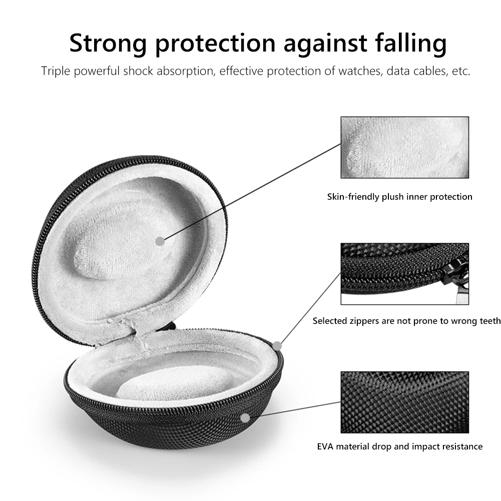 Portable Zipper Travel Watch Case Single Watch Storage Box Dust-proof for Samsung Galaxy Watch4 for Apple Watch Series 7 Huawei