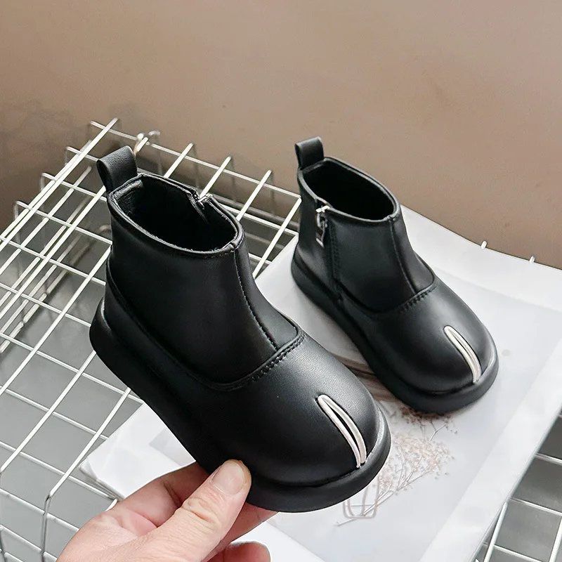Girls Leather Short Boots Autumn Winter
